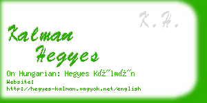 kalman hegyes business card